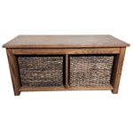 Cubby Storage Bench with Woven Baskets Oak, Michaels Stain