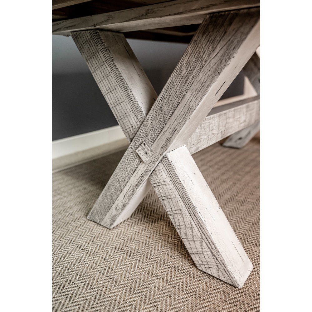 White x Base for Farmhouse Dining Table