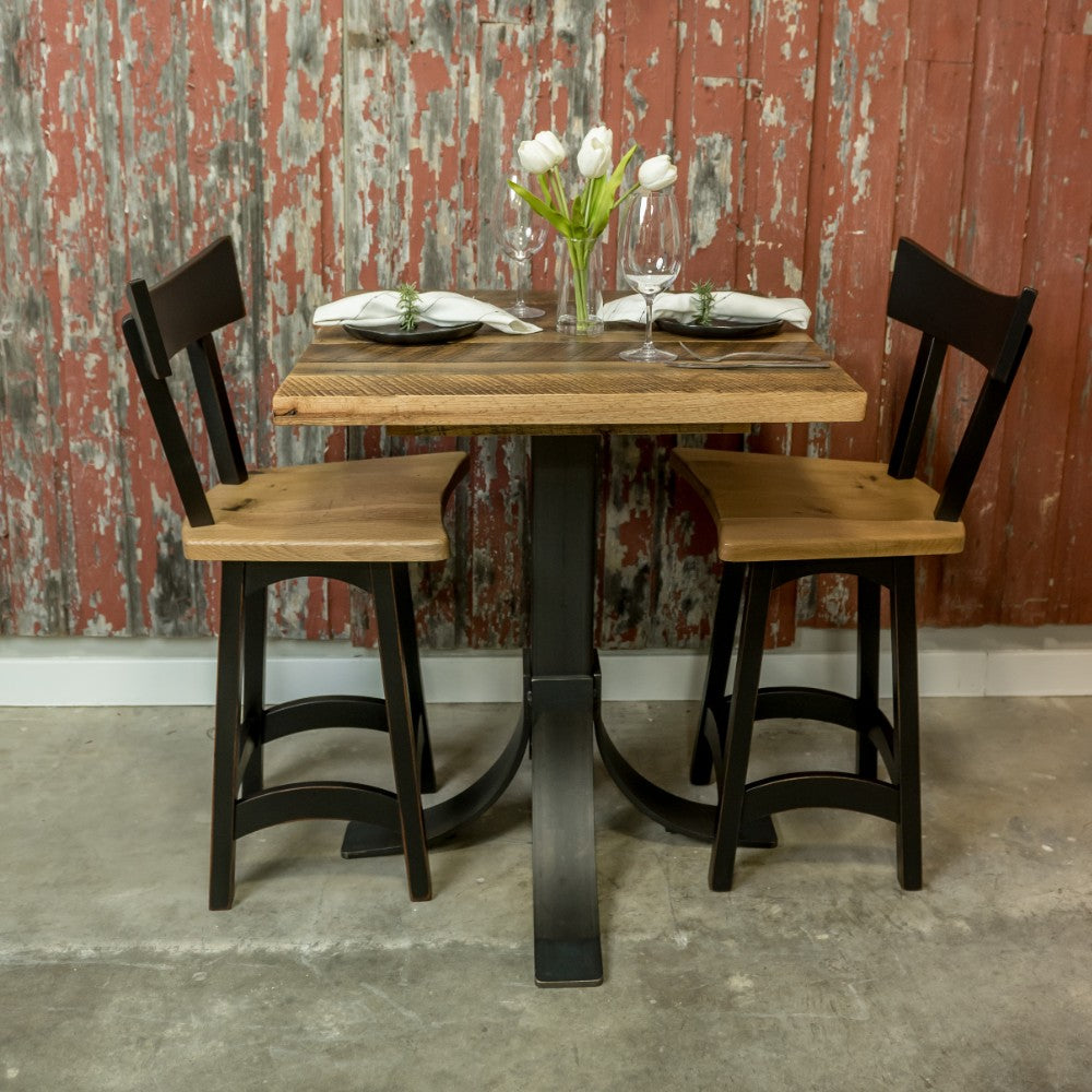 drake rustic reclaimed wood pub table with seats