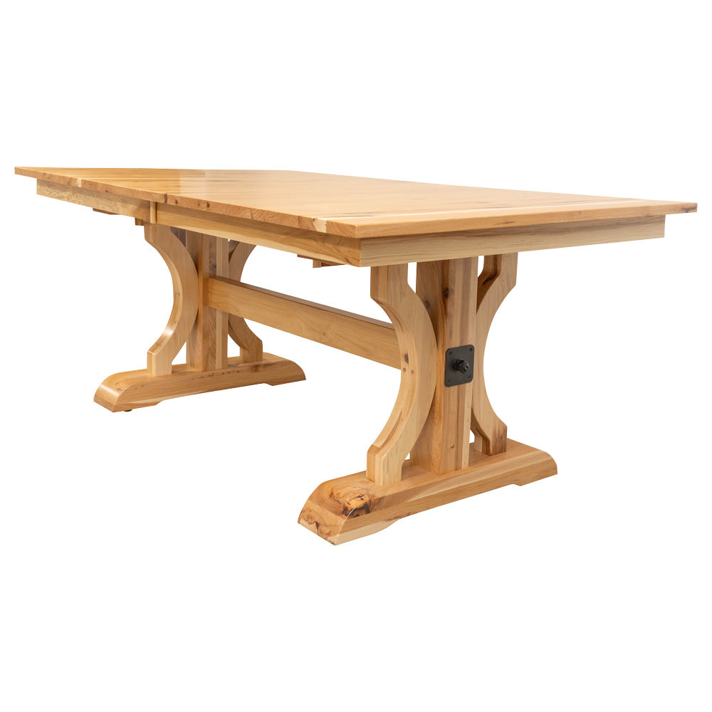 Fairdale Rustic Extendable Wood Dining Table in Hickory