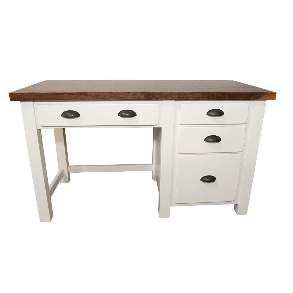 Farmhouse White and Walnut Desk