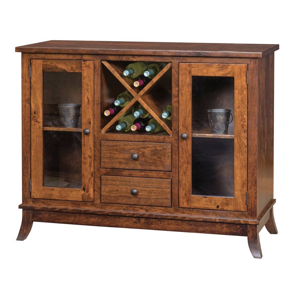 Covington Farmhouse Wine Buffet in Rustic Cherry Wood