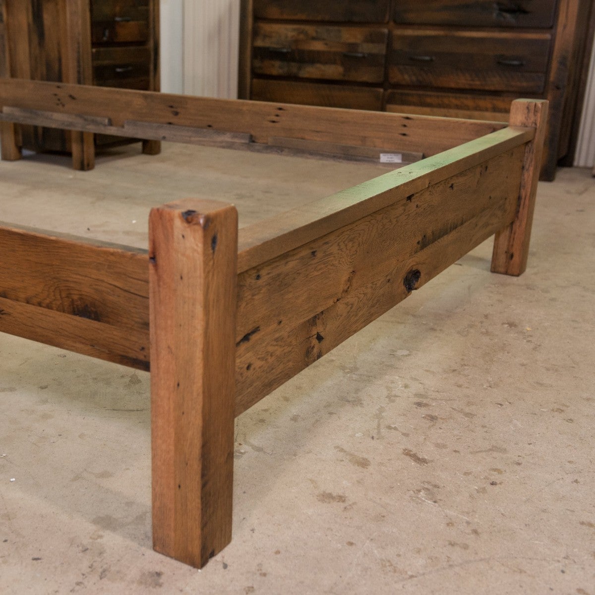 footboard reclaimed wood bedframe