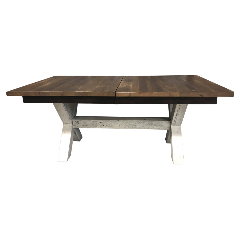 72" Foster Extendable Reclaimed Barnwood Dining Table,  4 Middle Leaves