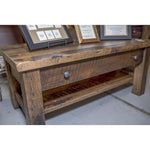 foxfield reclaimed wood coffee table with one drawer