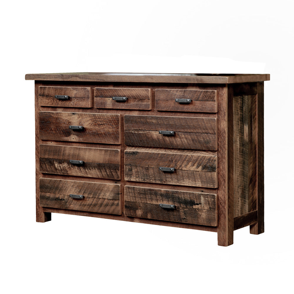Fullerton 9 Drawer Barnwood Dresser Rustic Red Door