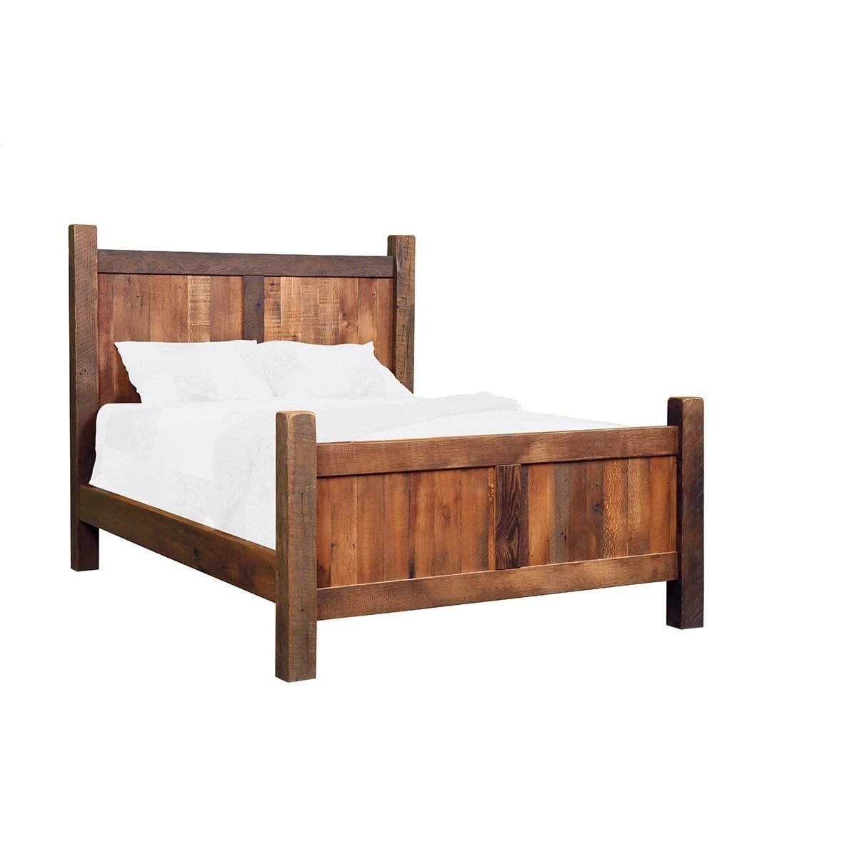 Fullerton Rustic Bed Frame, Reclaimed Wood, Natural Stain