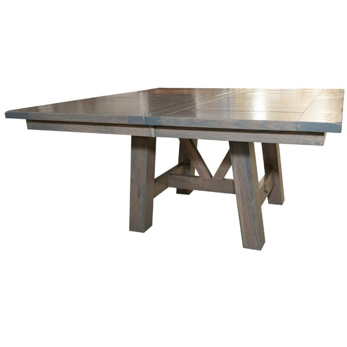 Gray Square Dining Table Farmhouse Rustic Red Door