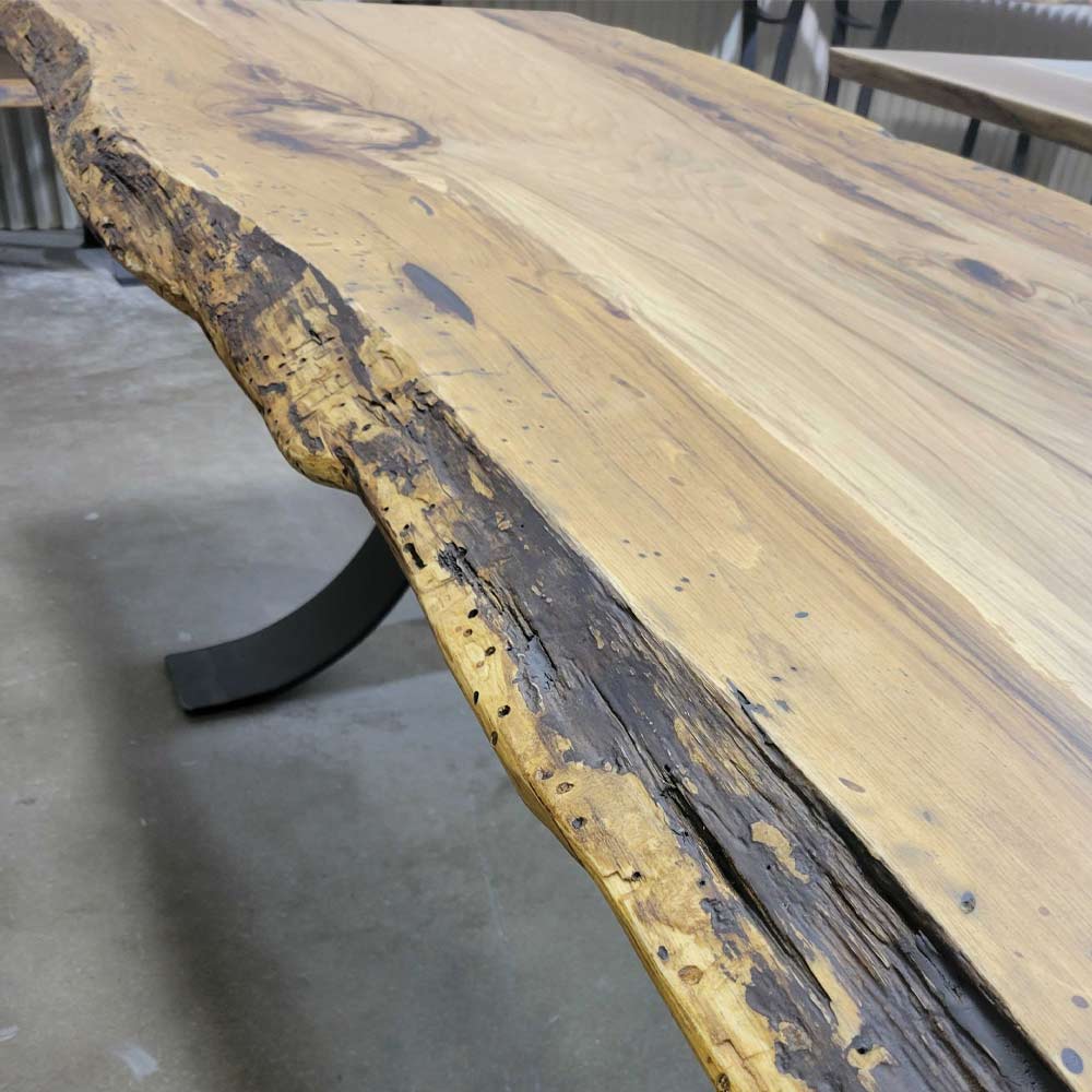 Hickory Live Edge Wood Table