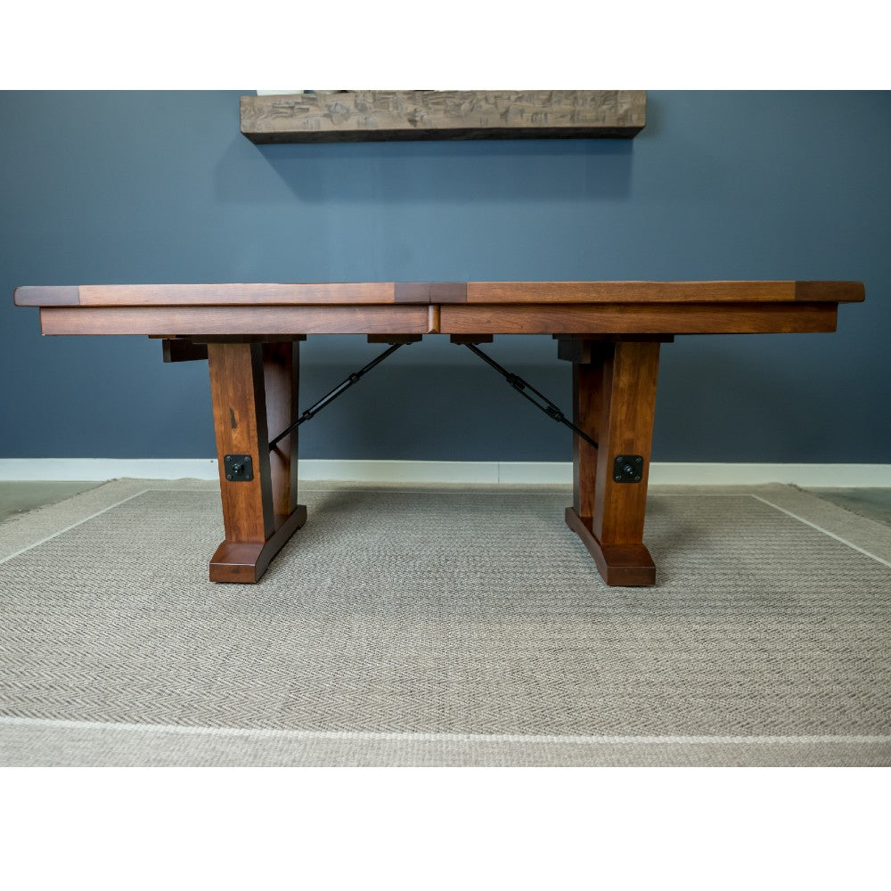 Rustic Dining Table with Turnbuckle Base