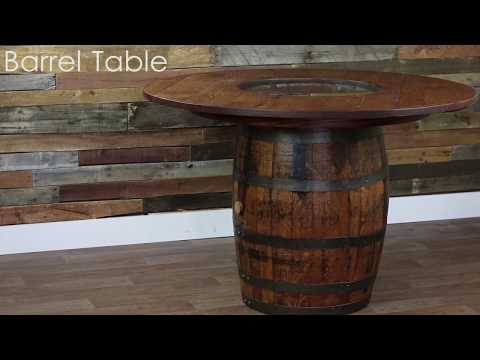 Rustic Barrel Table with Stools Set | Rustic Red Door