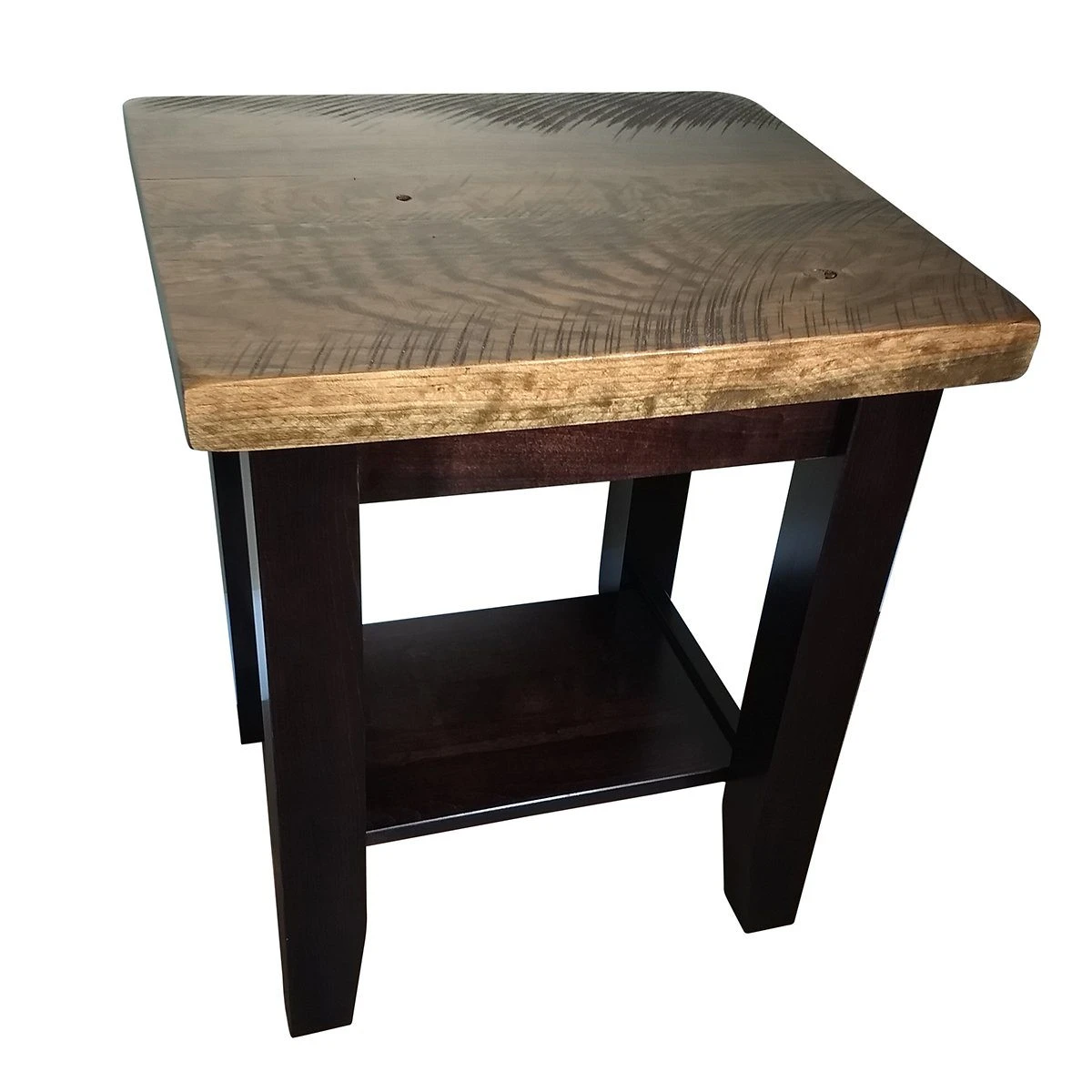 Distressed Black End Table