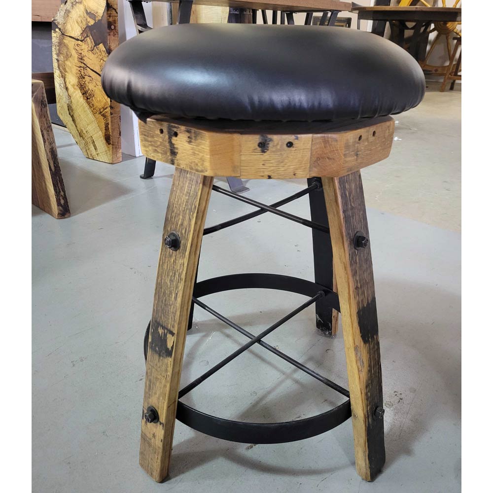 Whiskey Barrel Bar Stool l Rustic Red Door