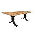 live edge maple dining table steel base