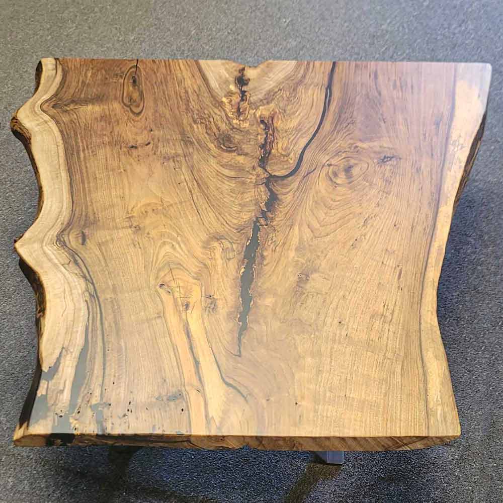live edge walnut slab coffee table