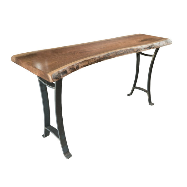 Live Edge Walnut Wood Sofa Table l Rustic Red Door