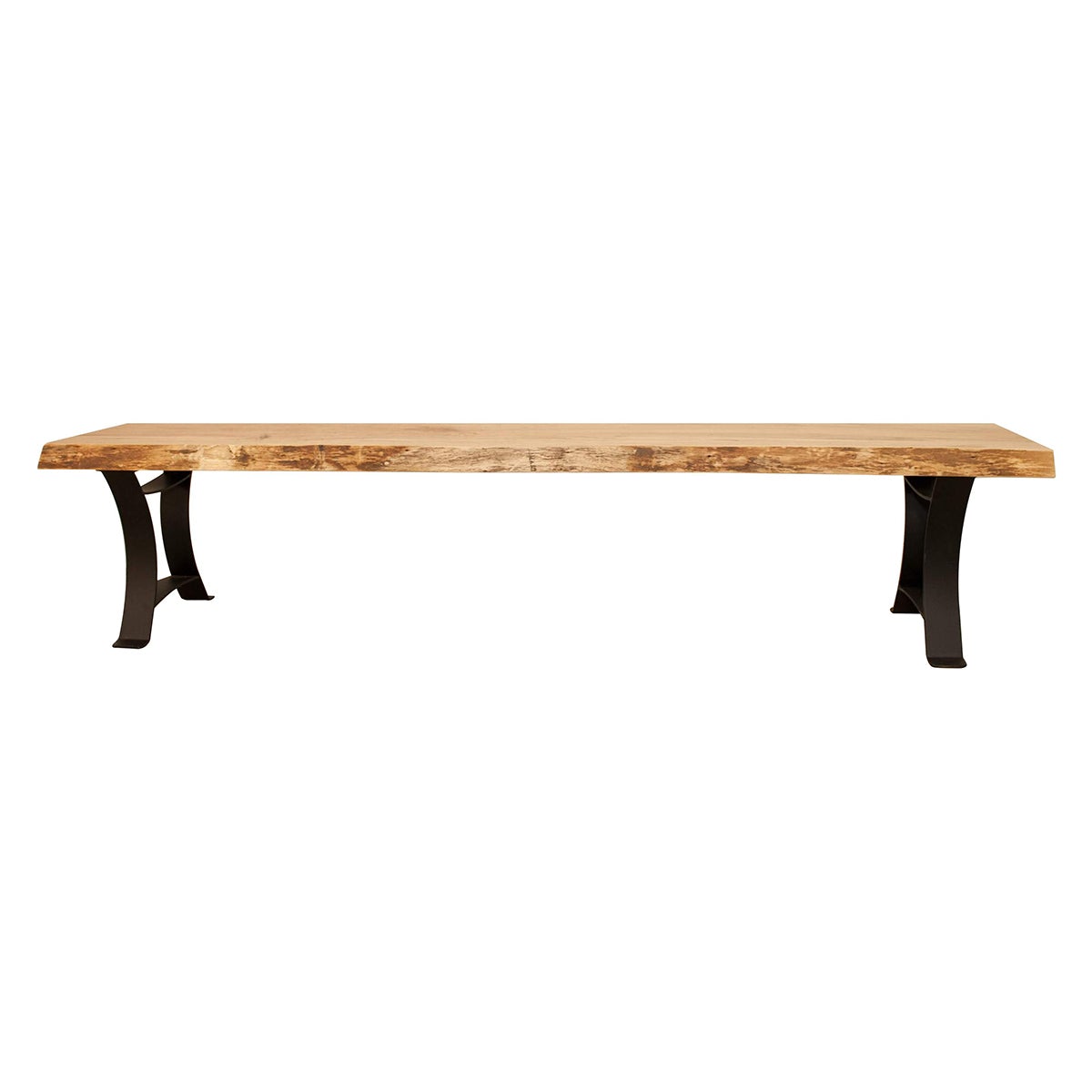 Maple Live Edge Bench with Steel Base