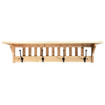 Cherry Wood Mission Style Farmhouse Coat Hook Shelf