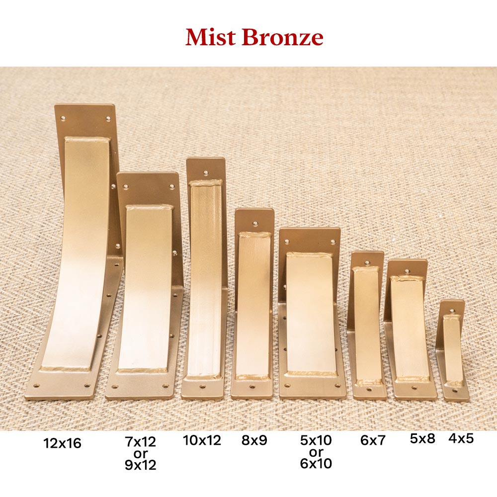 Mist Bronze Steel Shelf Bracket Sizes