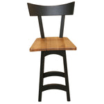 oak swivel pub stool, quartersawn oak scooped seat