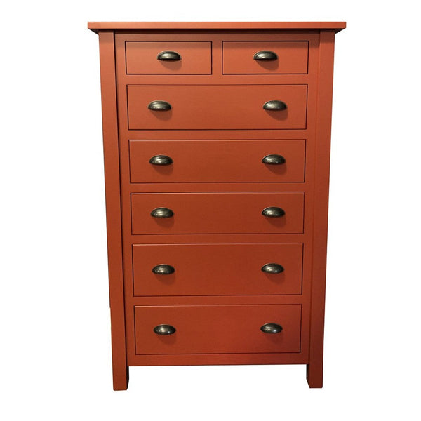 open lace back dress Penn Dresser, Solid Brown Maple Wood, Red Paint