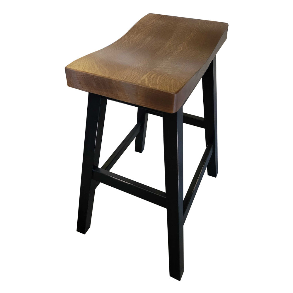 Oak Backless Bar Stool Pub Furniture Rustic Red Door