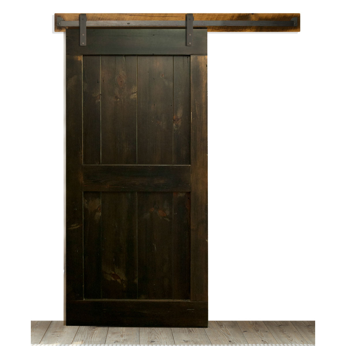 reclaimed wood espresso barn door