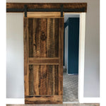 reclaimed oak wood barn door midrail style
