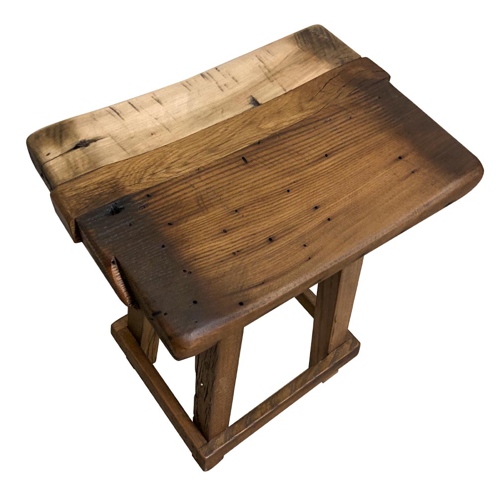 reclaimed wood swivel stool