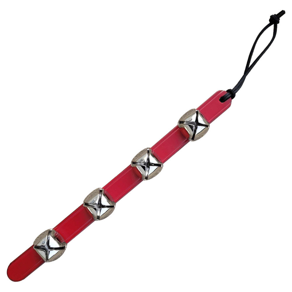 Red Leather with 4 Silver Bells