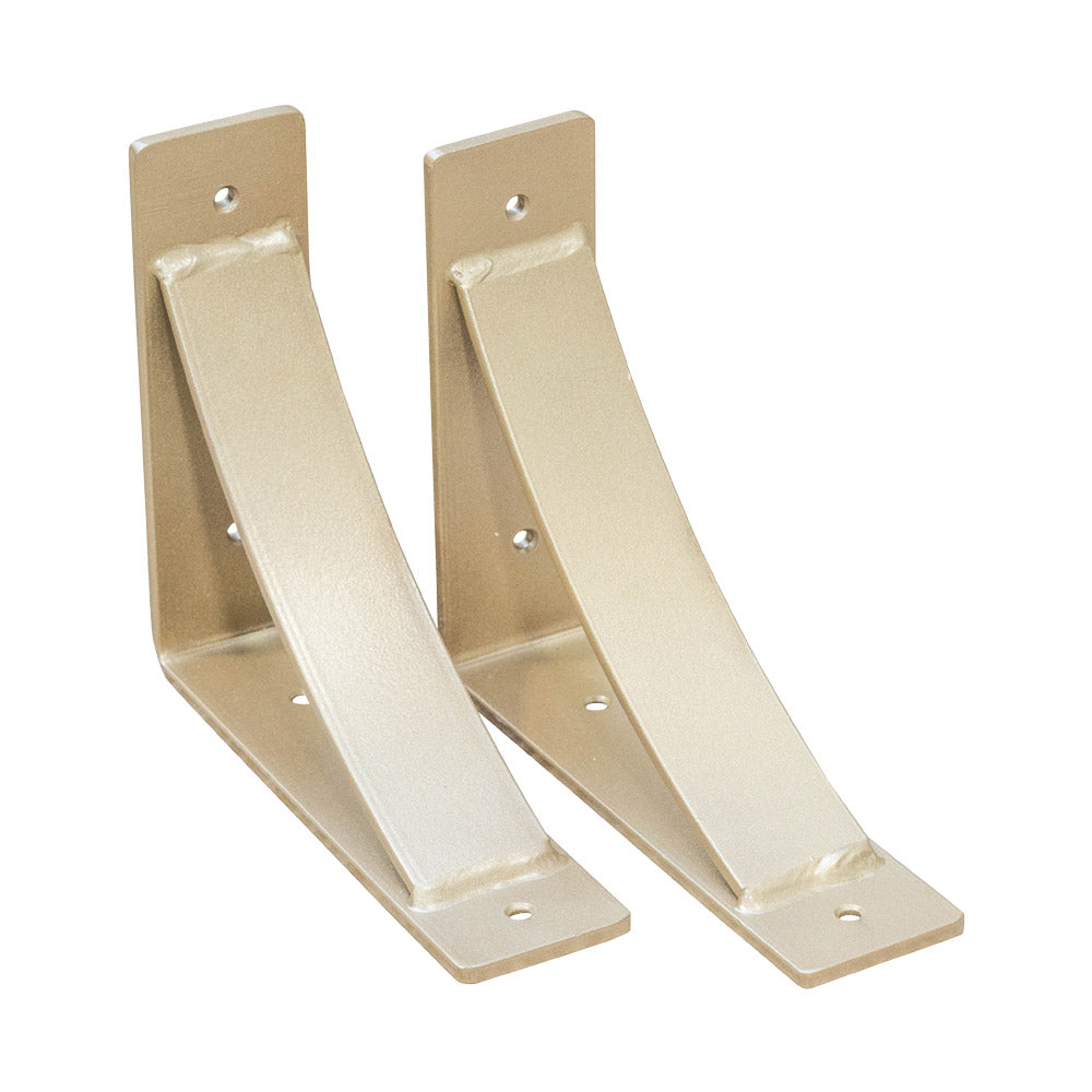 Steel Arched Shelf Brackets in Roman Gold