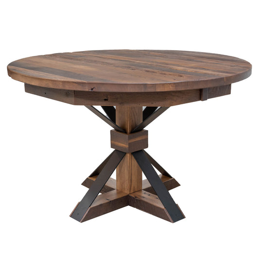 Round Reclaimed Wood Dining Table