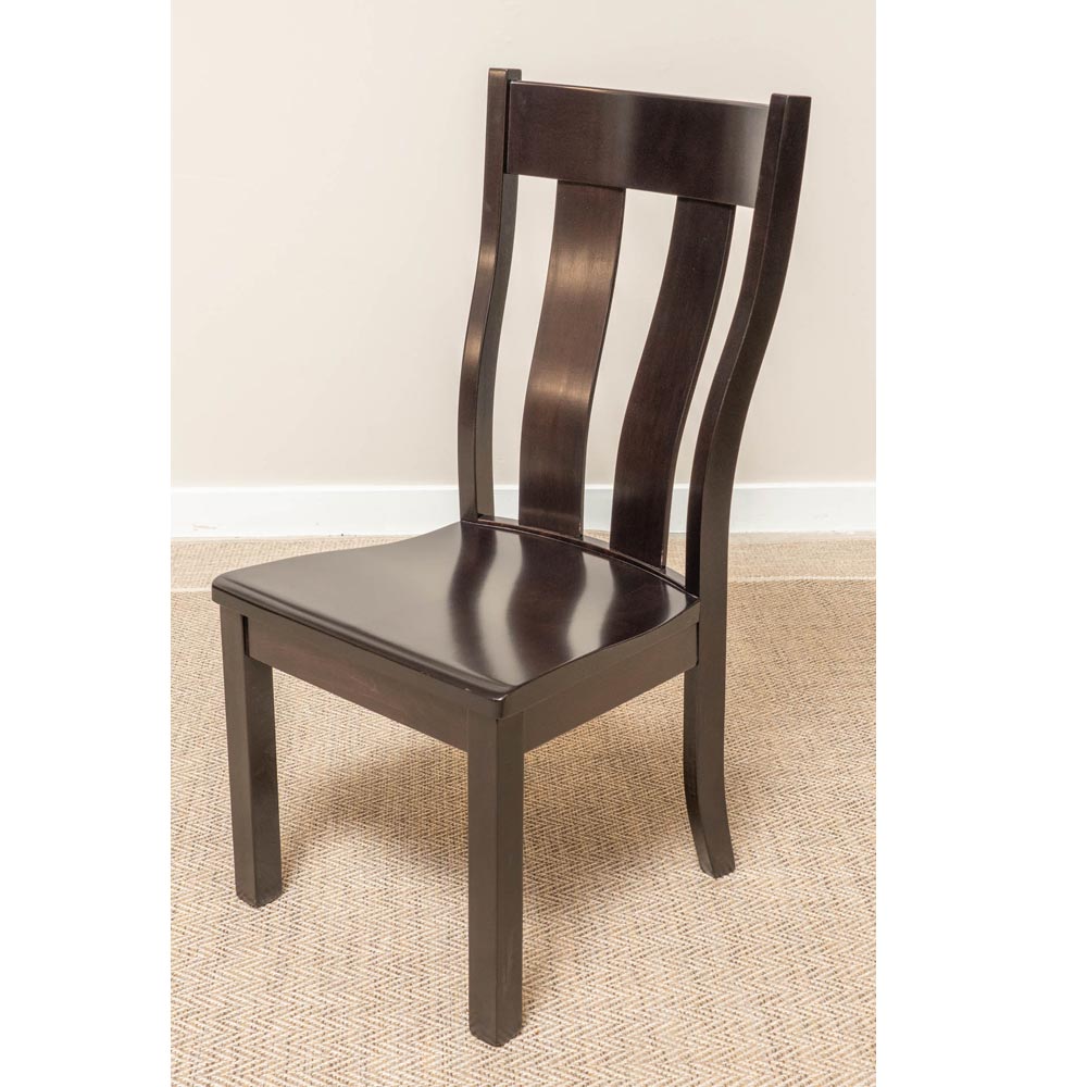 Rustic Black Dining Chair, Maple Wood