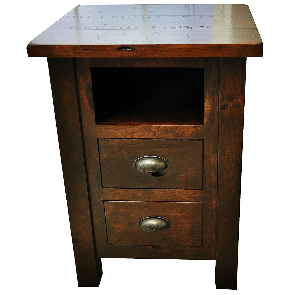 Rustic Cherry Nightstand, Rich Tobacco Stain