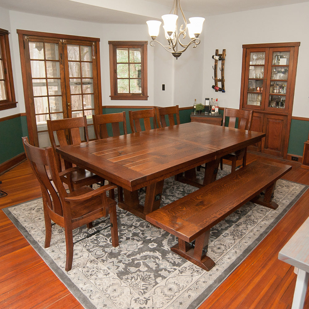 Rustic extendable shop dining table