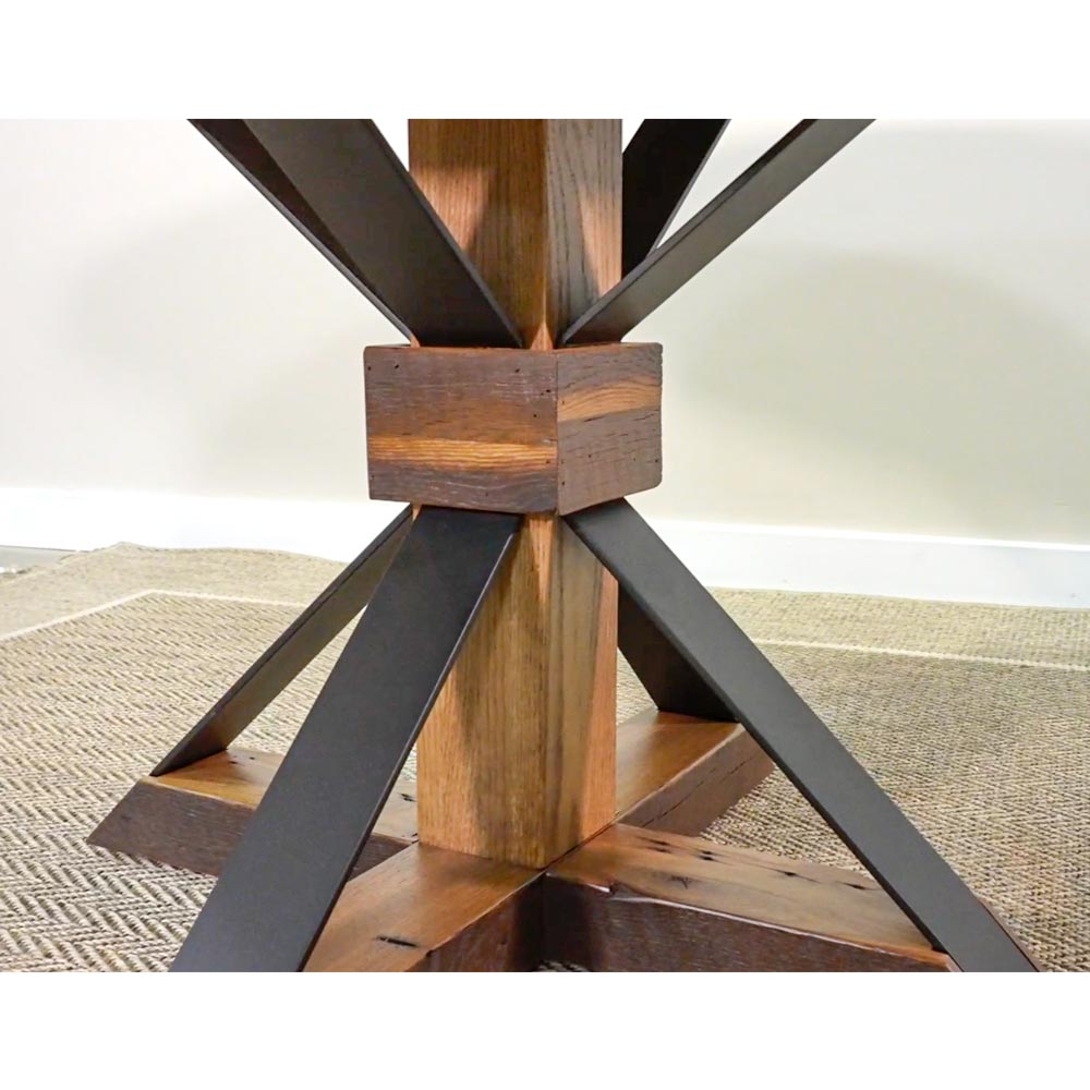 Round wood deals table base