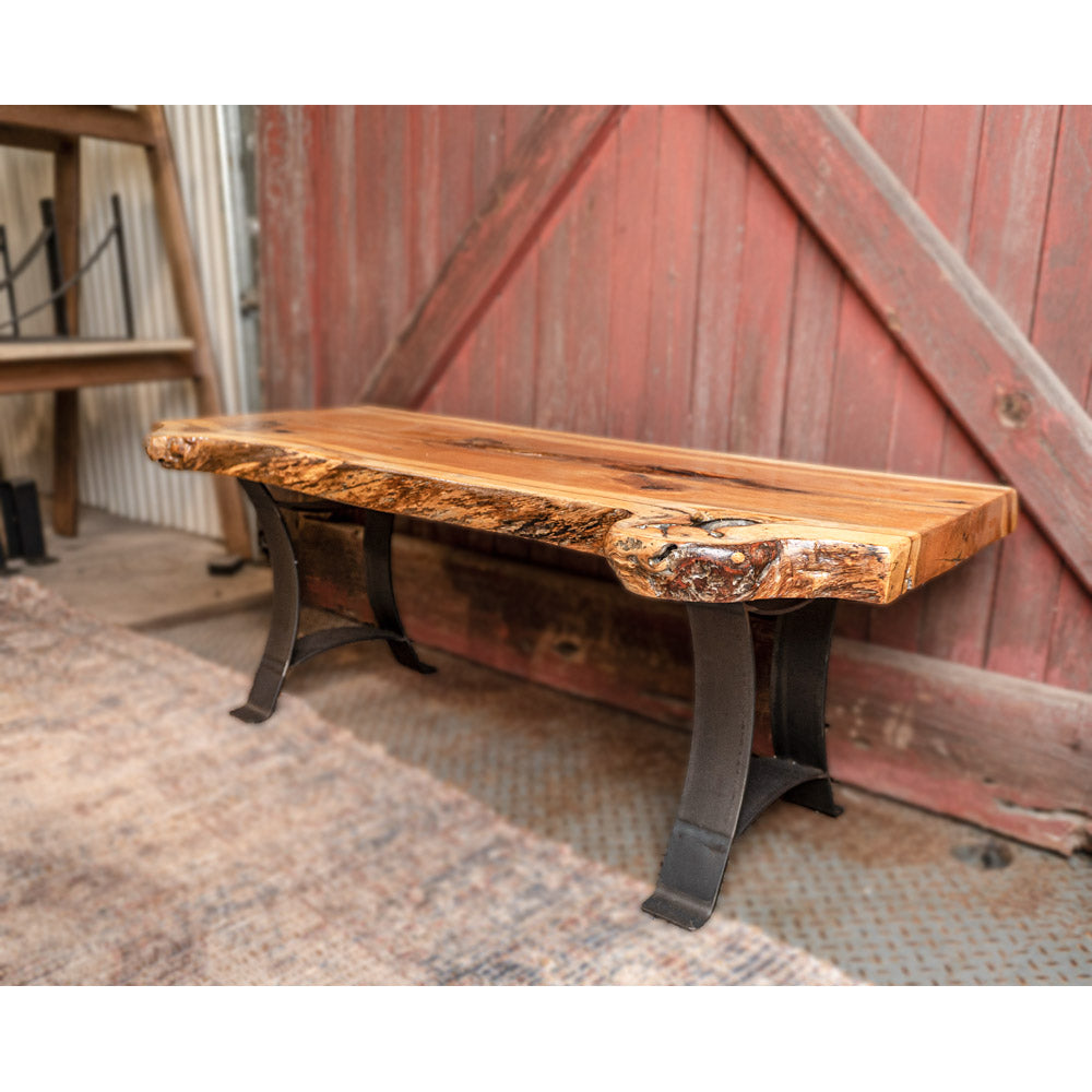 49" Live Edge White Oak Dining Bench