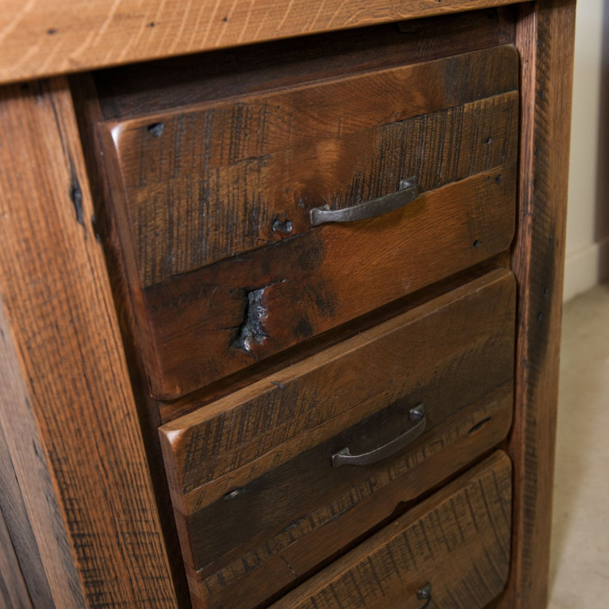Rustic Nightstand with 3 Drawers