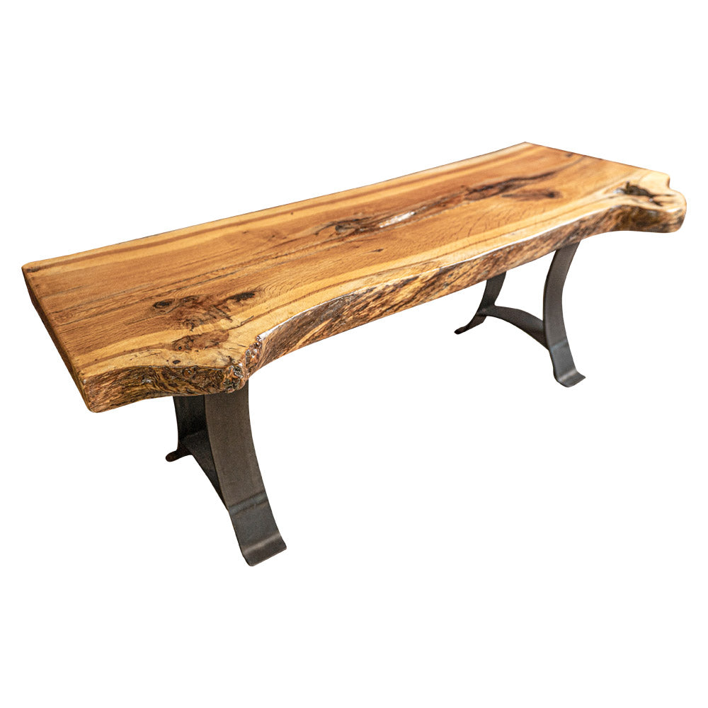 49" Live Edge White Oak Dining Bench