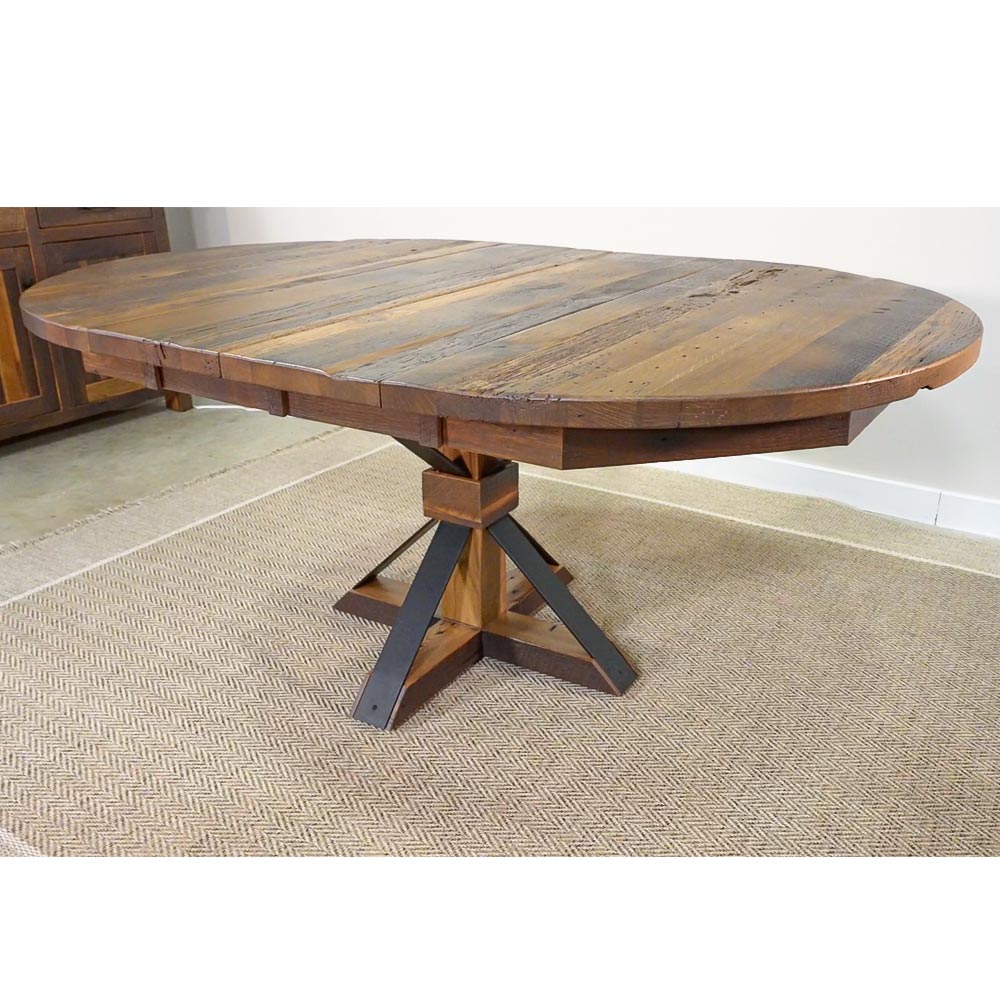 Expandable round dining table best sale for 6