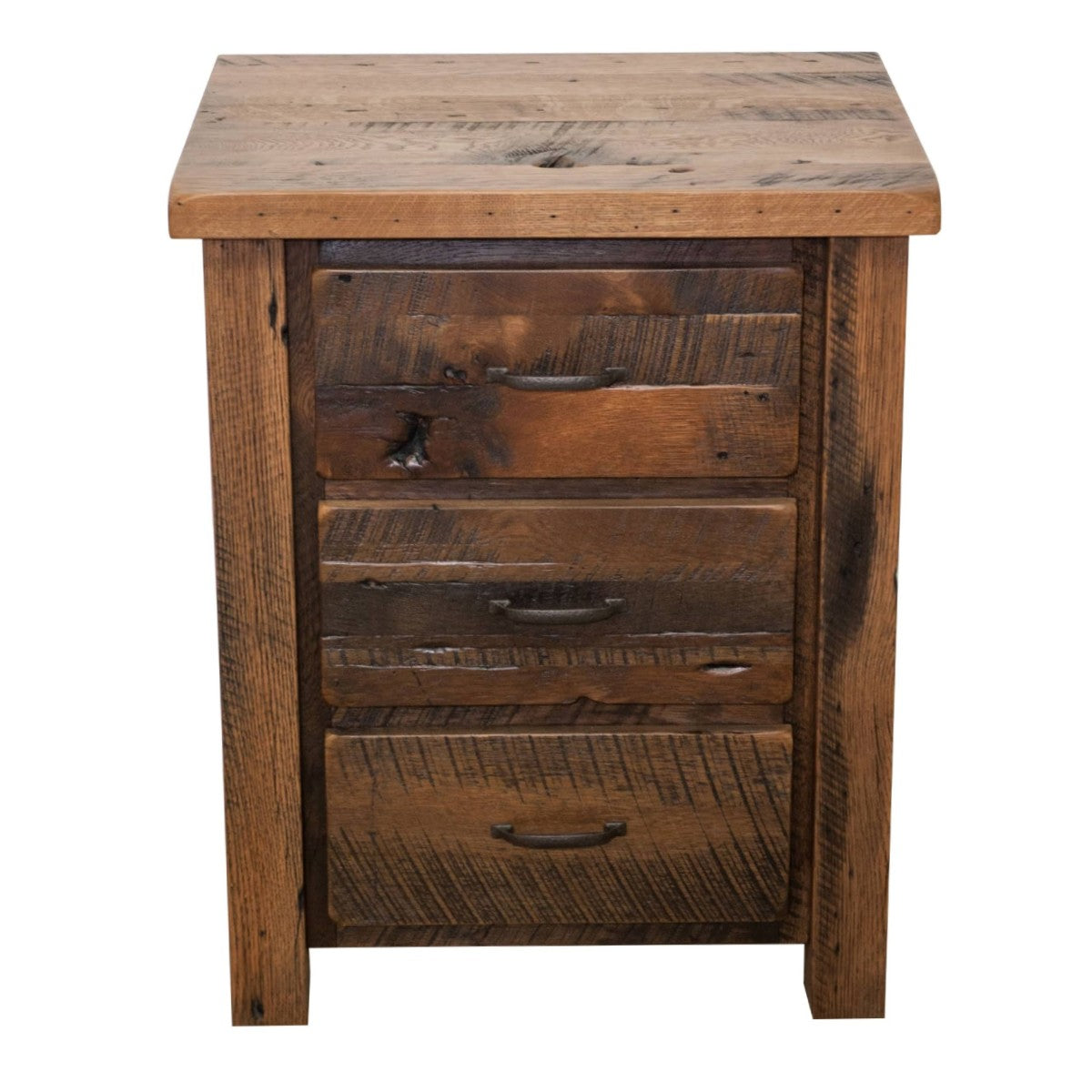 Rustic, Farmhouse Nightstand, 3 Drawers