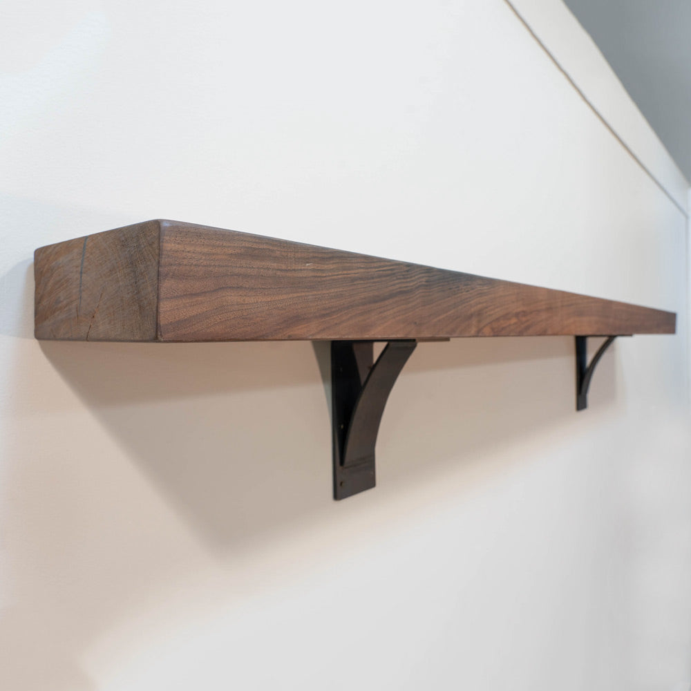 84" Walnut Mantel Shelf