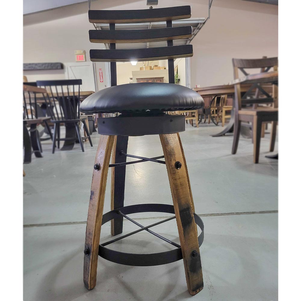 Whiskey Barrel Swivel Stools