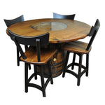 Whiskey Barrel Table with Stools