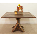 square farmhouse dining table with reclaimed wood