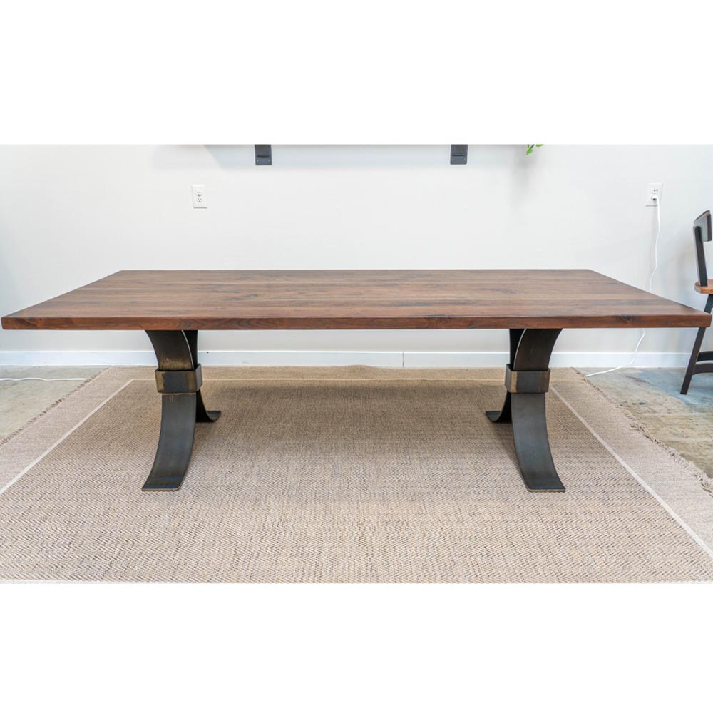Beckett Solid Walnut Dining Table with Steel Base