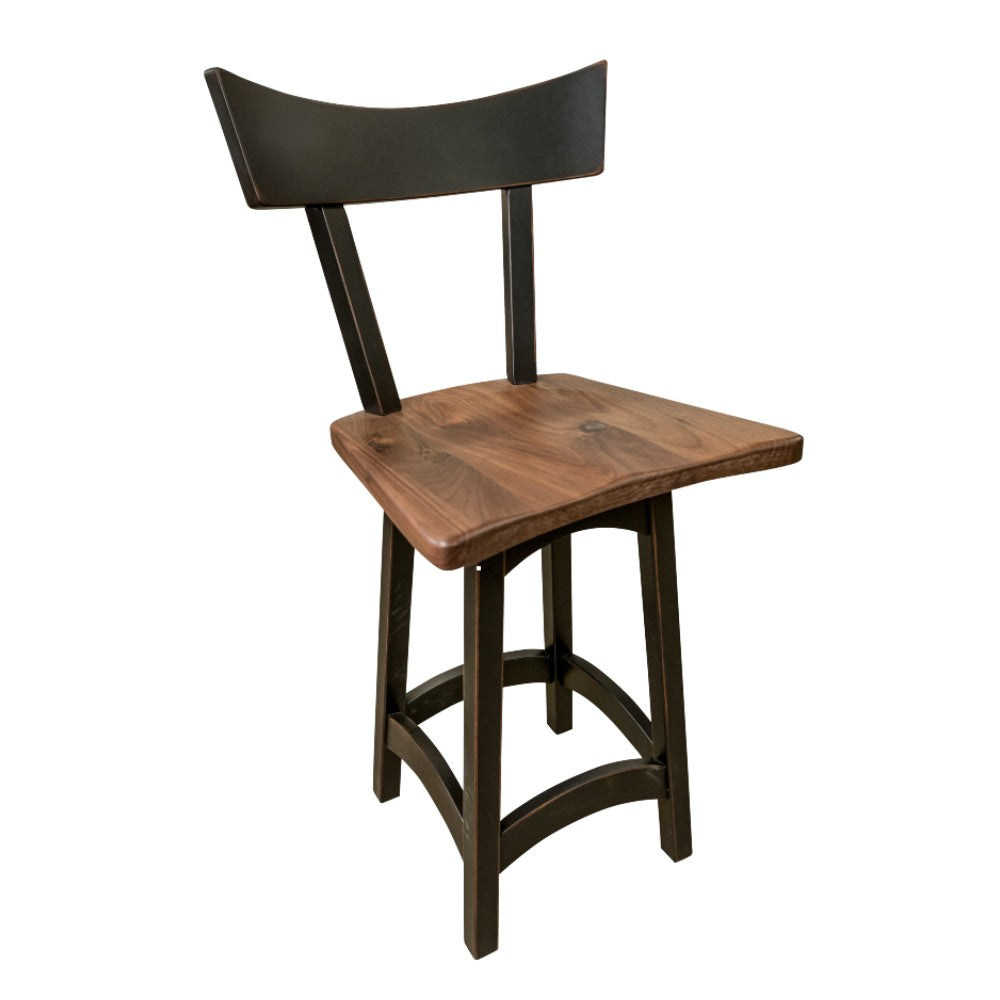 Walnut Swivel Bar Stool Pub Height