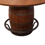 whiskey barrel pub table with footrest